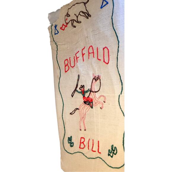 50s Vintage Buffalo Bill Twin Size Chenille Bedspread - Picture 7 of 11
